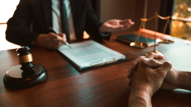 Lawyer is consulting client