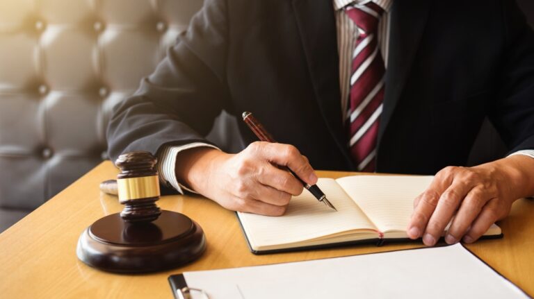 lawyer working on a documents