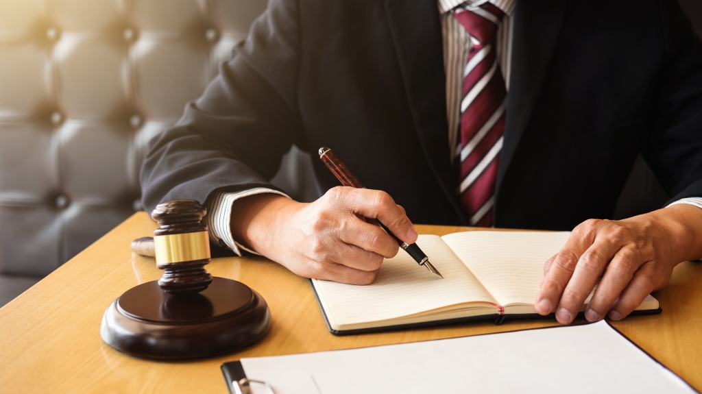 lawyer working on a documents