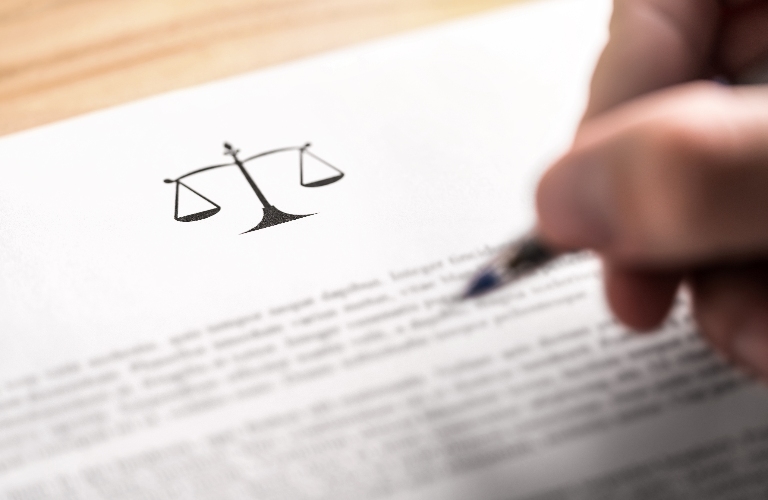 lawyer is workig with documents