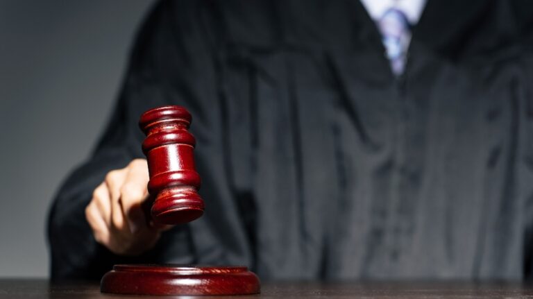 judge hitting a mallet