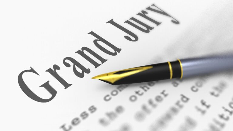 Grand Jury document and pen